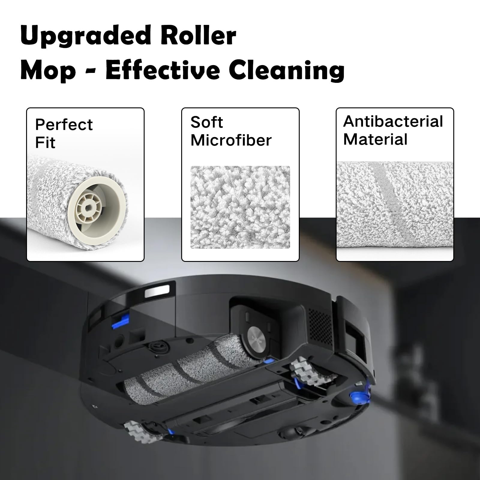 VIEWALL Rullo Tergicristallo per ECOVACS DEEBOT T80 Omni / X9 Pro Omni / X8 Pro Omni / X11 Pro Omni, 2 Pezzi Mocio Intercambiabile