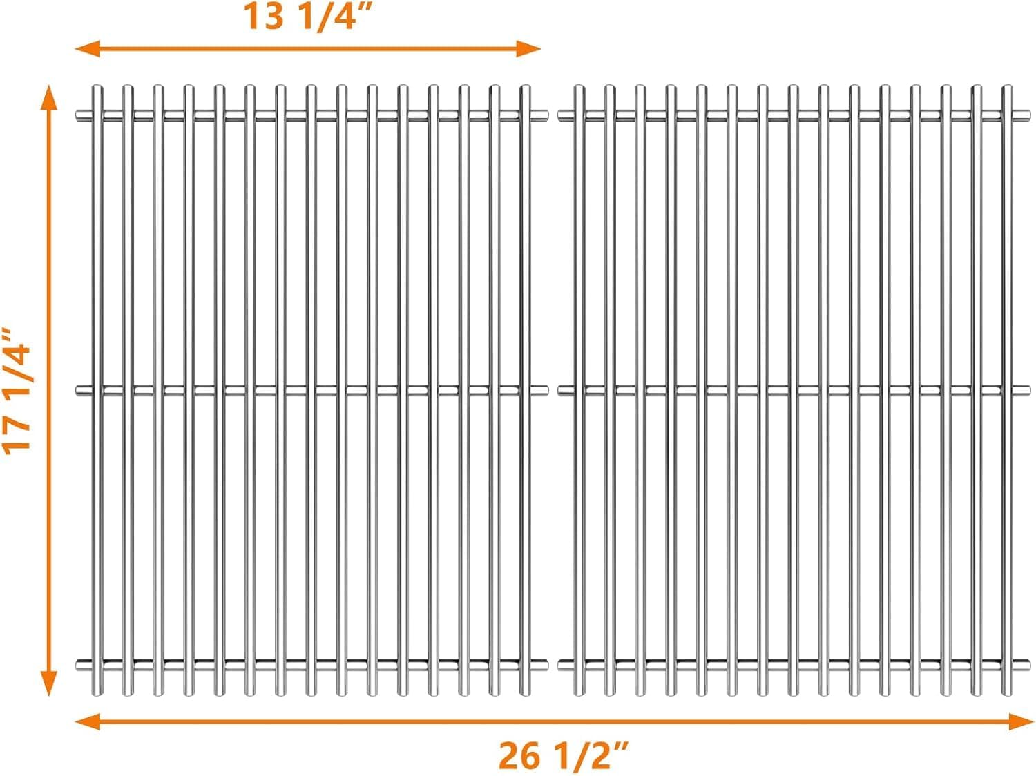 Hisencn Replacement Parts for Master Forge 1010037 1010048 Gas Grill Models, Stainless Steel Burners, Stainless Heat Plates Tent Shield and Cooking Grids Grill Grate Repair Kit