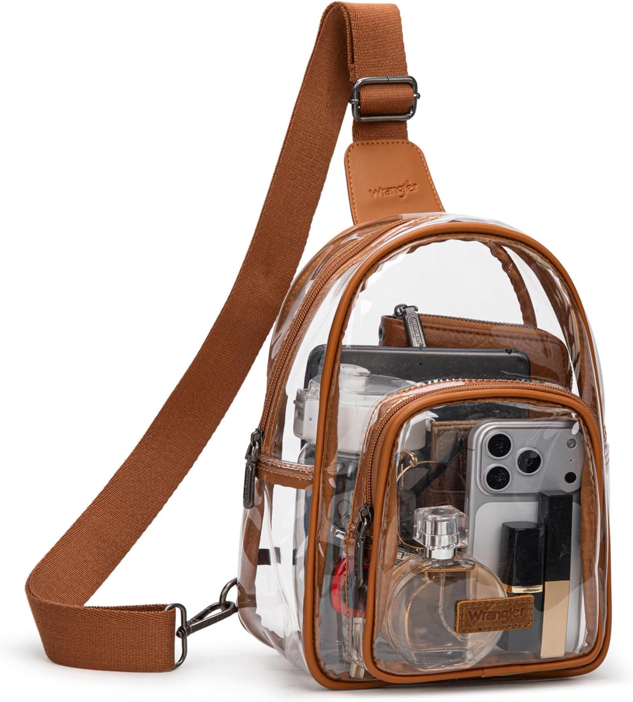 Wrangler Crossbody Clear Sling Bags for Women Stadium Approved Cross Body Purse for Sports Events Concerts