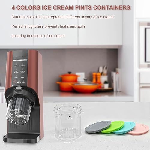 Miniatura 3 de Paquete de 4 recipientes y tapas para máquinas de helado Ninja CREAMi Breeze serie NC100 y NC200 CREAMi, vasos de repuesto sin BPA y aptos para