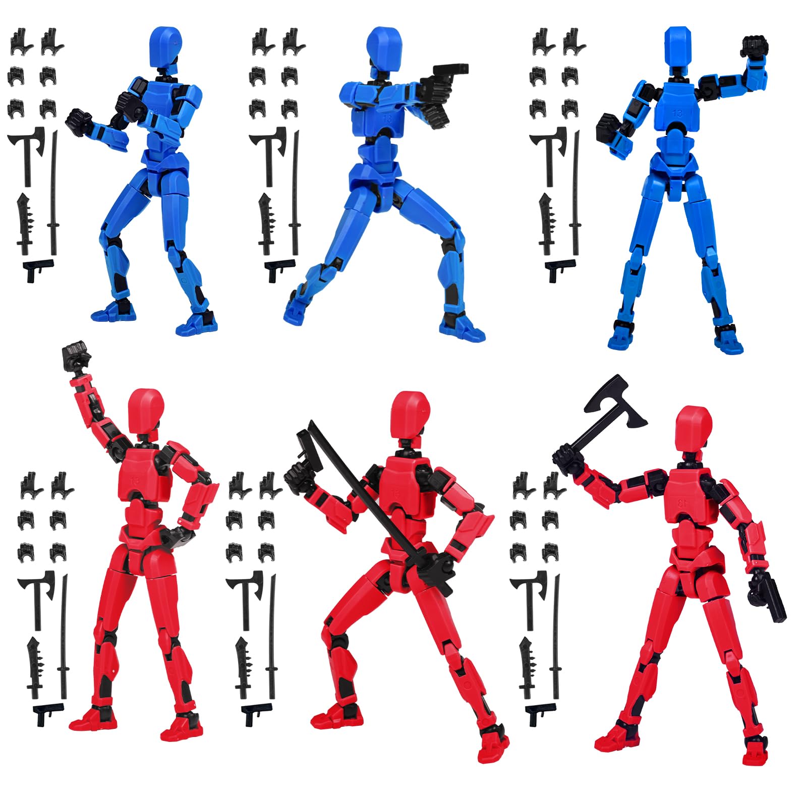 Amazon.co.jp: SANYIYIBA 6個 T13 3Dプリントおもちゃ ロボット