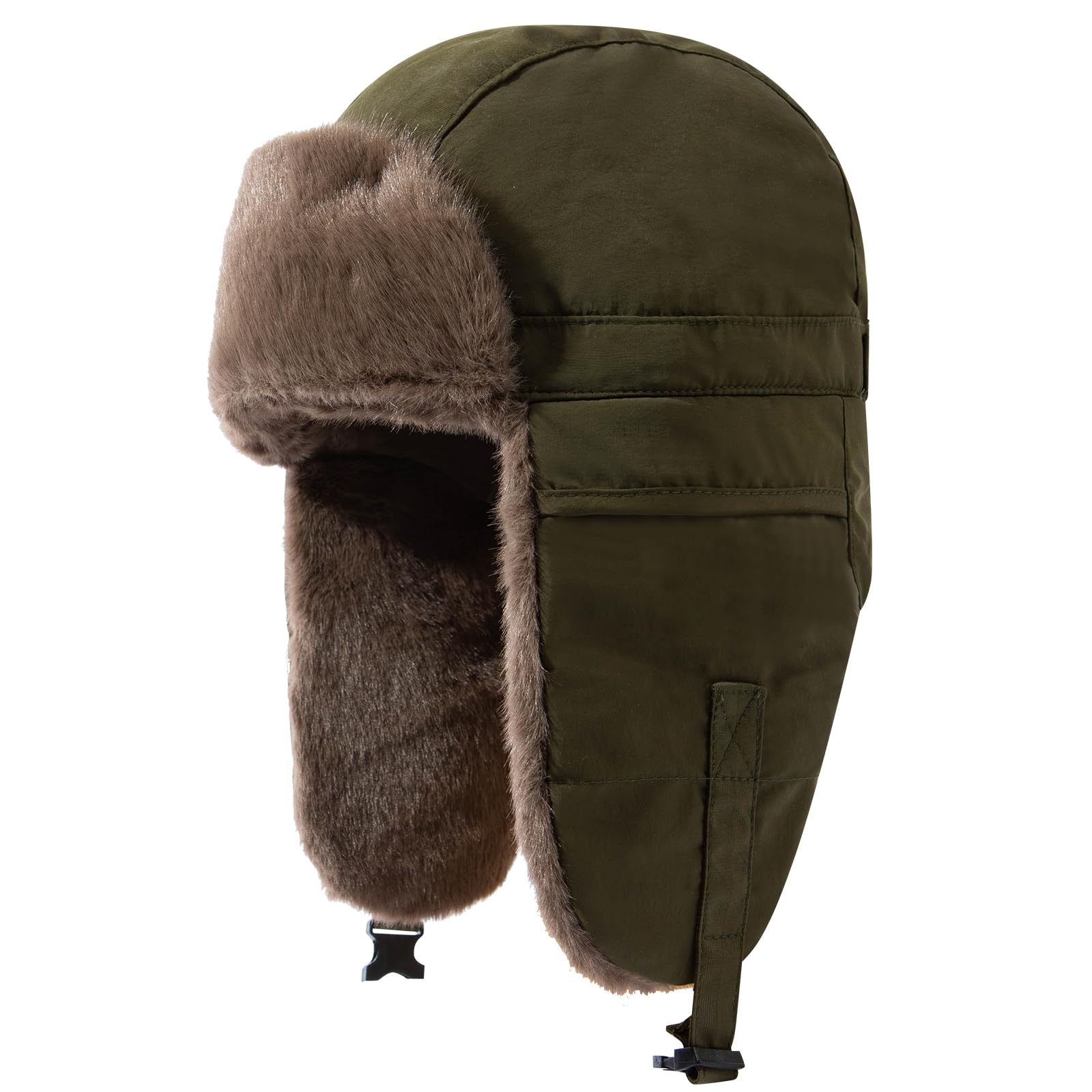 CLAPE Women Waterproof Warm Winter Hat, Soft Faux Fur Trapper Hat w/Ear Flaps, Men Outdoor Hunting Ushanka Russian Hats