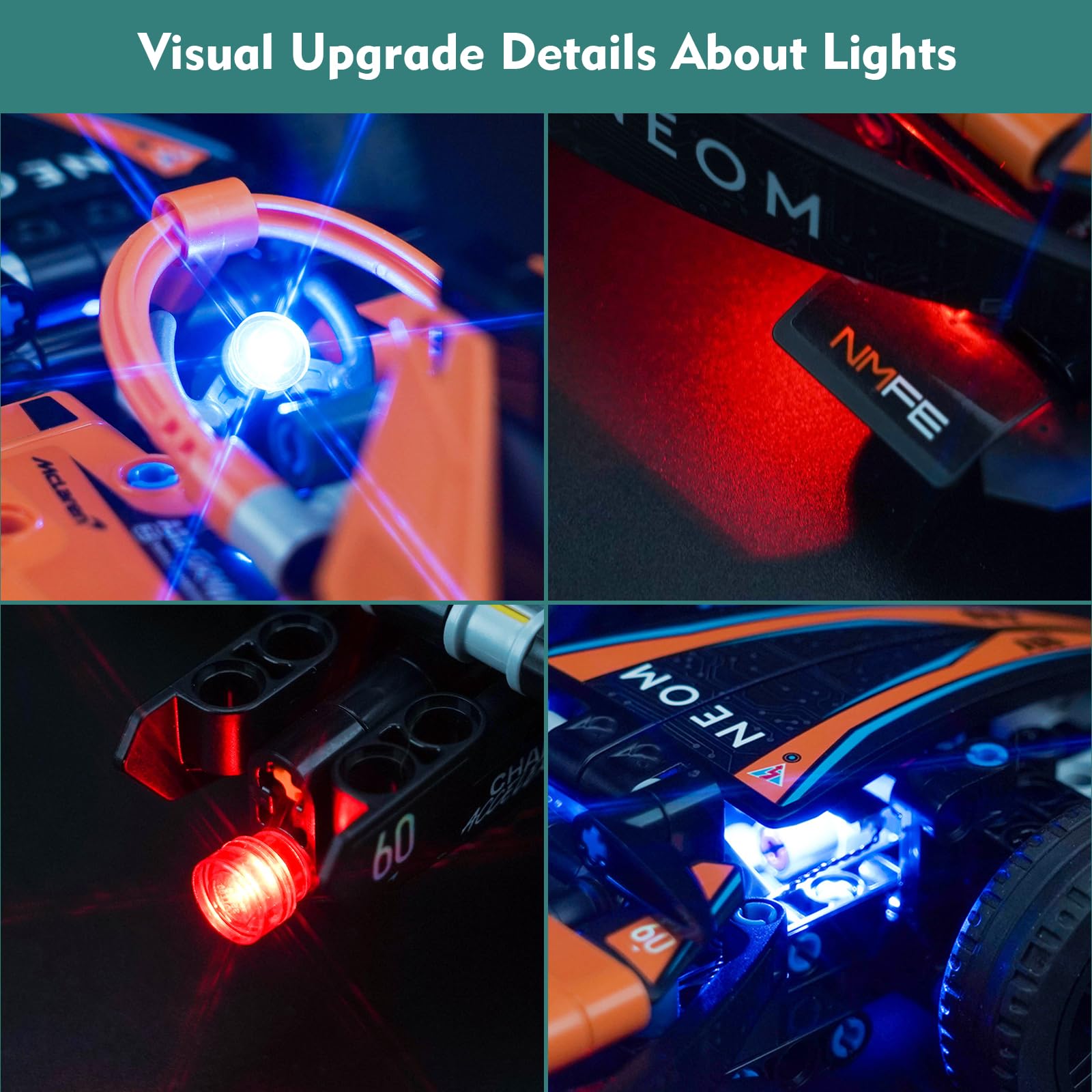 Light Kit for Lego NEOM McLaren Formula E Lighting Set for Lego 42169 Technic NEOM McLaren Formula E Race Car - Image 4