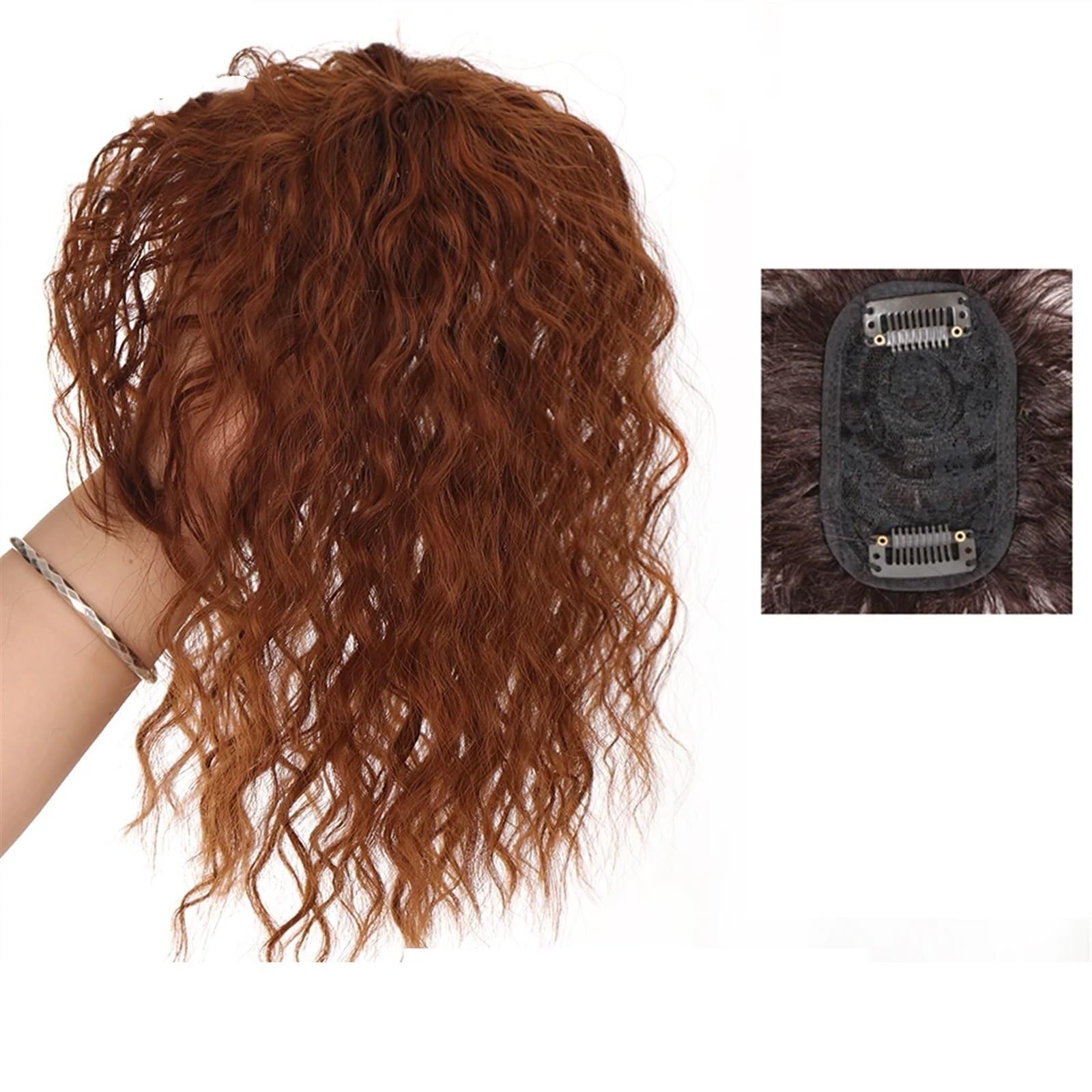 Flequillo Postizo Pelo Natural Pelucas onduladas con flequillo Flequillo de pelo de aire 3D Clip de flecos en flequillo Extensiones de cabello Pelucas Piezas de cabello Flequillo Tupés Flequillo Posti
