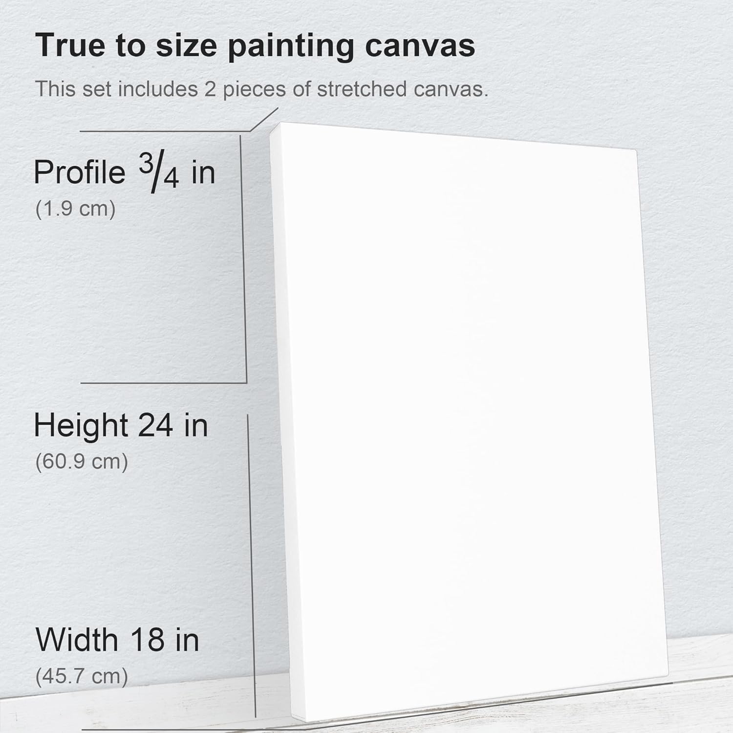 PHOENIX 18x24 Inch 2 Pack Artist Canvas - Large Stretched Canvases for Painting - 3/4 Inch Profile, 100% Cotton 11 Oz. Gesso Primed White Blank Professional Canvas Oil & Acrylic Paints - Image 2