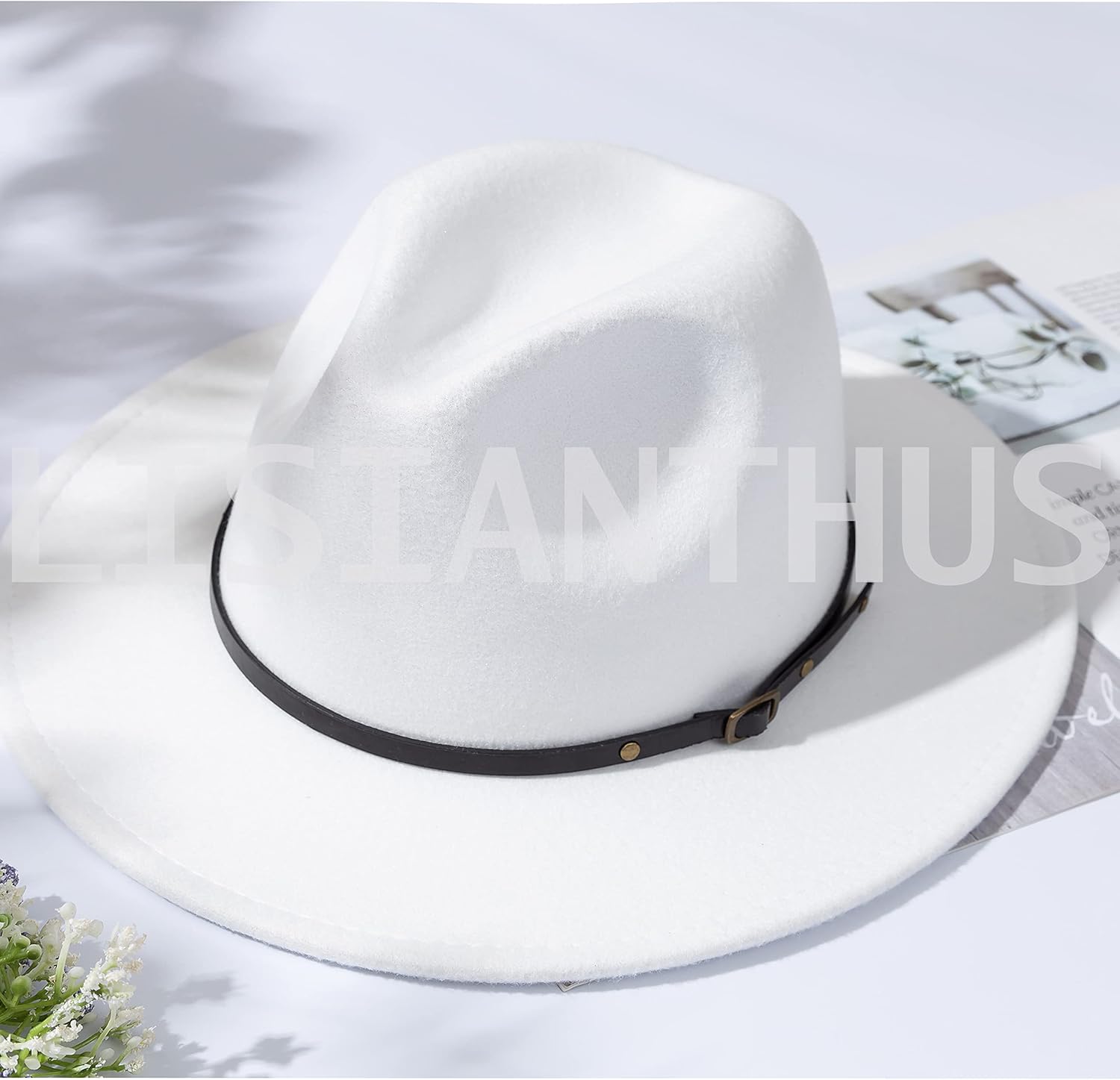 Lisianthus Women Belt Buckle Fedora Hat - Image 6