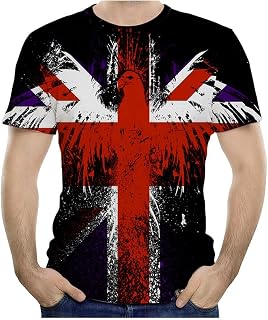 COOFANIN Union Jack Shirt Mens 80s Polo Shirts for Men Adult Long Sleeve Intarsia England King Charles 2023 Tuxedo Shirt for Men Slim King Charles Coronation Sales Clearance