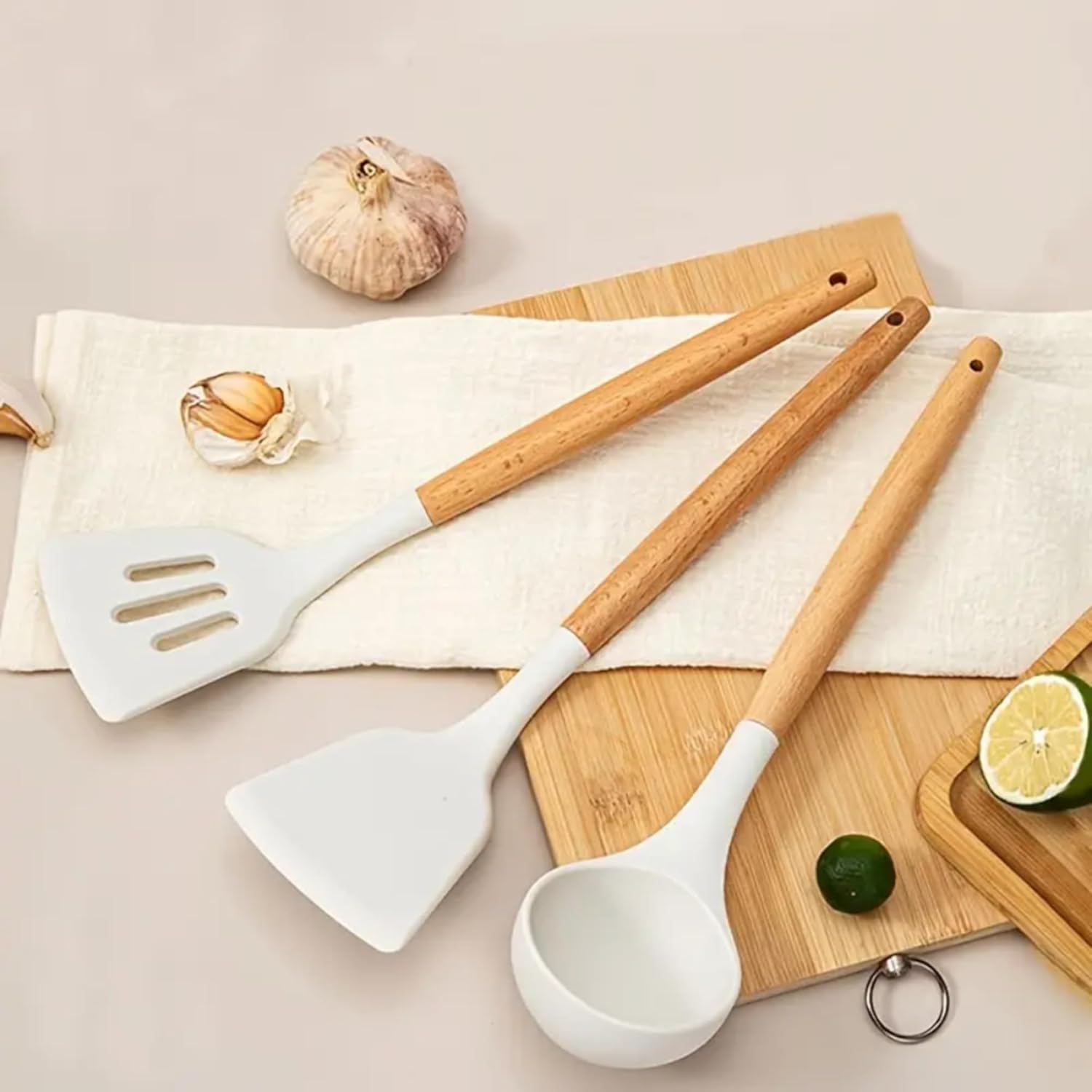 Silicone Spatula Set – Non-Stick, Heat-Resistant Spatulas for Cooking & Baking – Flexible, BPA-Free, Easy to Clean – Wooden Handle for Comfort (Set of 3, Cream) Silicone Spatula Set – Non-Stick, Heat-Resistant Spatulas for Cooking & Baking – Flexible, BPA-Free, Easy to Clean – Wooden Handle for Comfort (Set of 3, Cream)