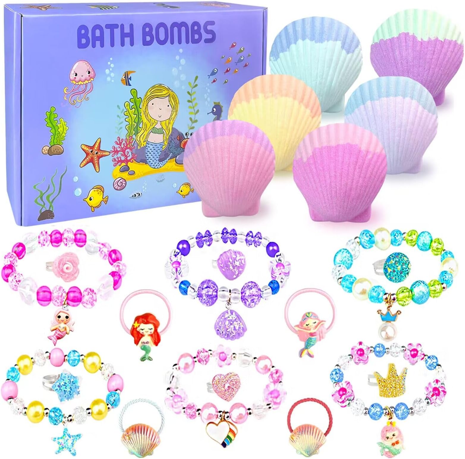 Canvalite Kids Bath Bombs with Surprise Inside 6 Pcs Handmade Bath Bombs Kits