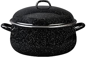 Granite Ware - 10 Qt. Dutch Oven with Lid (Speckled Black) Enamelware...