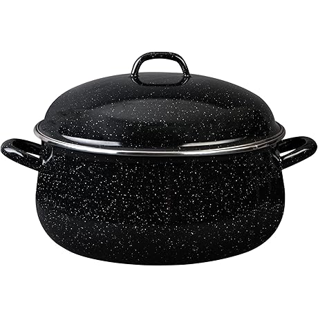 Granite Ware - 10 Qt. Dutch Oven with Lid (Speckled Black) Enamelware...