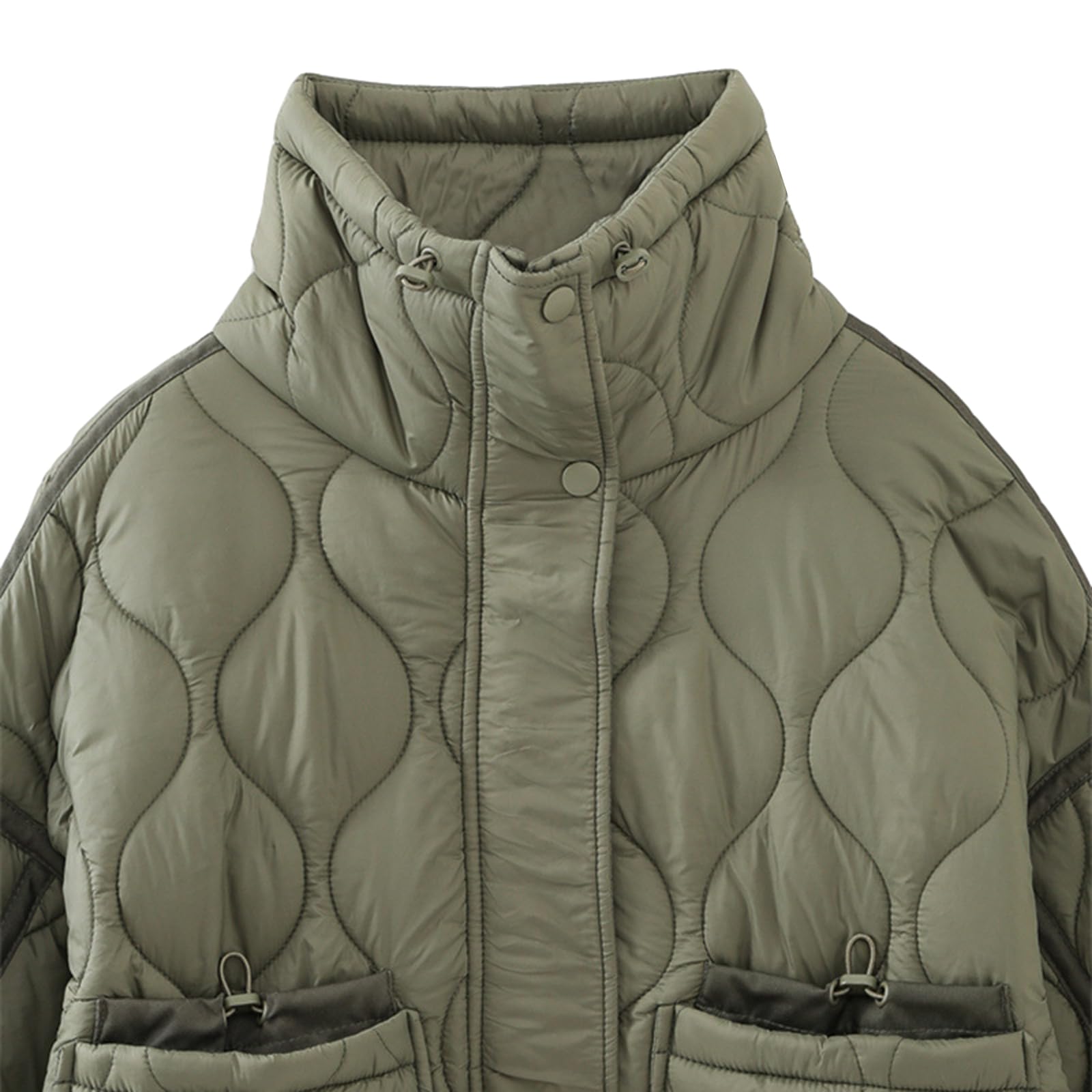 Damen Steppjacke Leichte Zip Up Langarm wattierter Mantel Stehkragen Pufferjacke Winter Daunenjacken Oberbekleidung mit Taschen