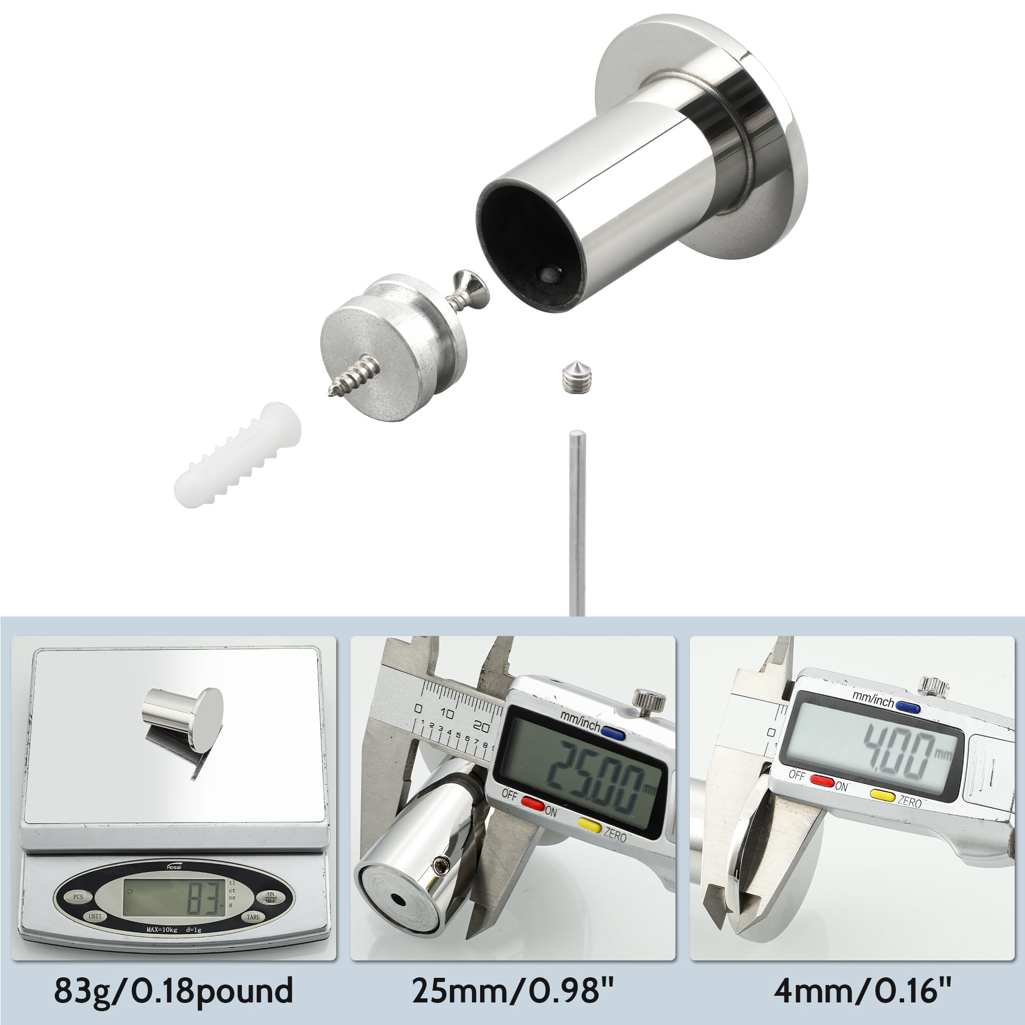 SAYAYO Ganci Accappatoio Bagno Ganci Appendiabiti, Appendi Strofinacci Cucina Gancio da Parete Appendi Accappatoio Bagno Grande Gancio in Acciaio Inox Cromo Lucido, 2 Pezzi, 45MM