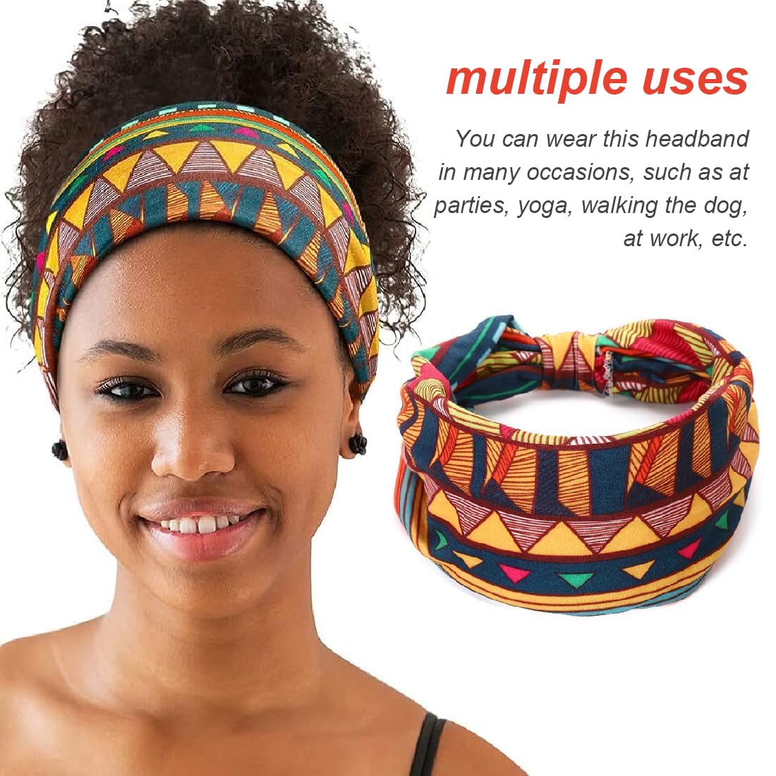 4 Pezzi Fasce per Capelli Donna Fascia per Capelli Boho Stile Ragazze Elastiche Larghe Accessori Fasce Per Capelli Africa Cerchietto Capelli Donna Elastic Bandana