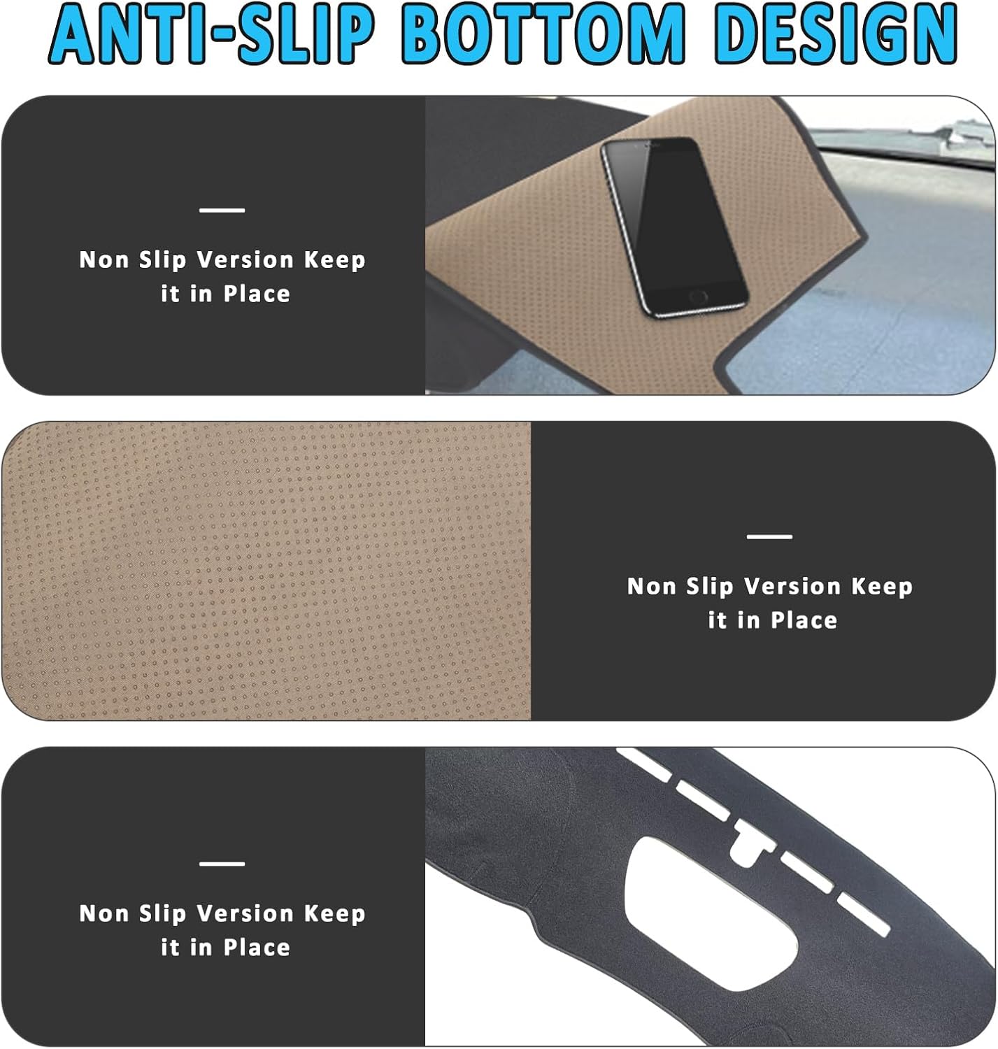 Dash Cover Mat Fit for GMC Sierra 1500 2500HD 3500HD Accessories, Dash Cover Dashboard for Chevy Chevrolet Silverado 2019 2020 2021 2022 2023 2024 2025 Nonslip Sunshade Protector No Glare