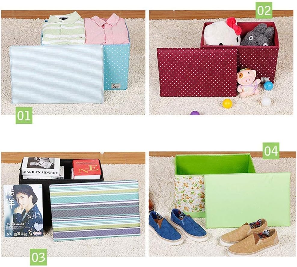 Storage Stool Creative Toy Box Pouffe Ottoman Chairs Simple Folding Seat Footstool (Color : Purple)