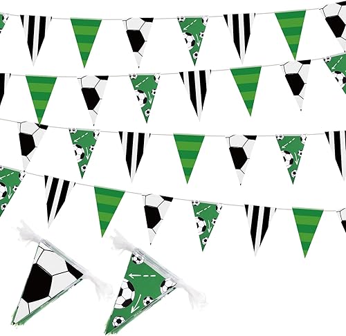 4 banderines de fútbol de 131 pies, banderines de fútbol americano, banderines de banderines para fiesta de fútbol, suministros de fiesta de