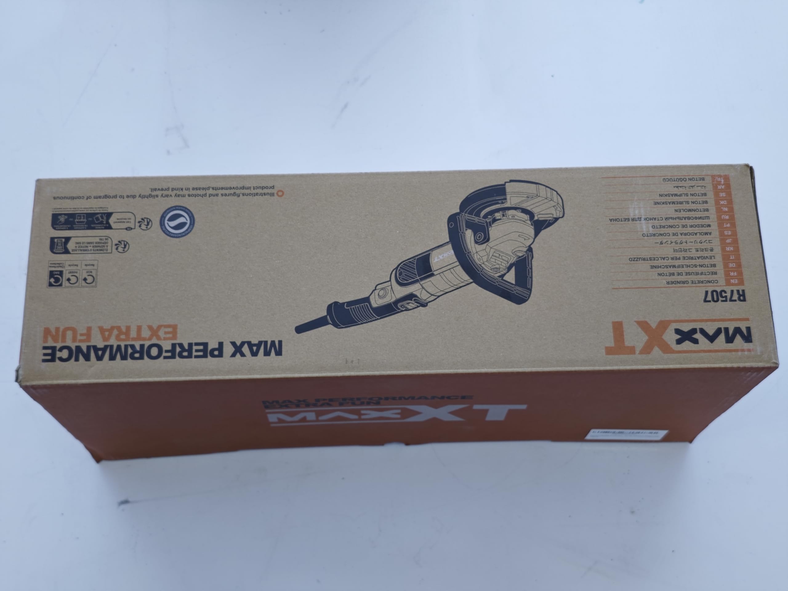 Levigatrice per Cemento 1500W, MAXXT Smerigliatrice per calcestruzzo 1000-8500RPM 7 Velocità Regolabili, Levigatrice per Calcestruzzo con Protezione Rimovibile