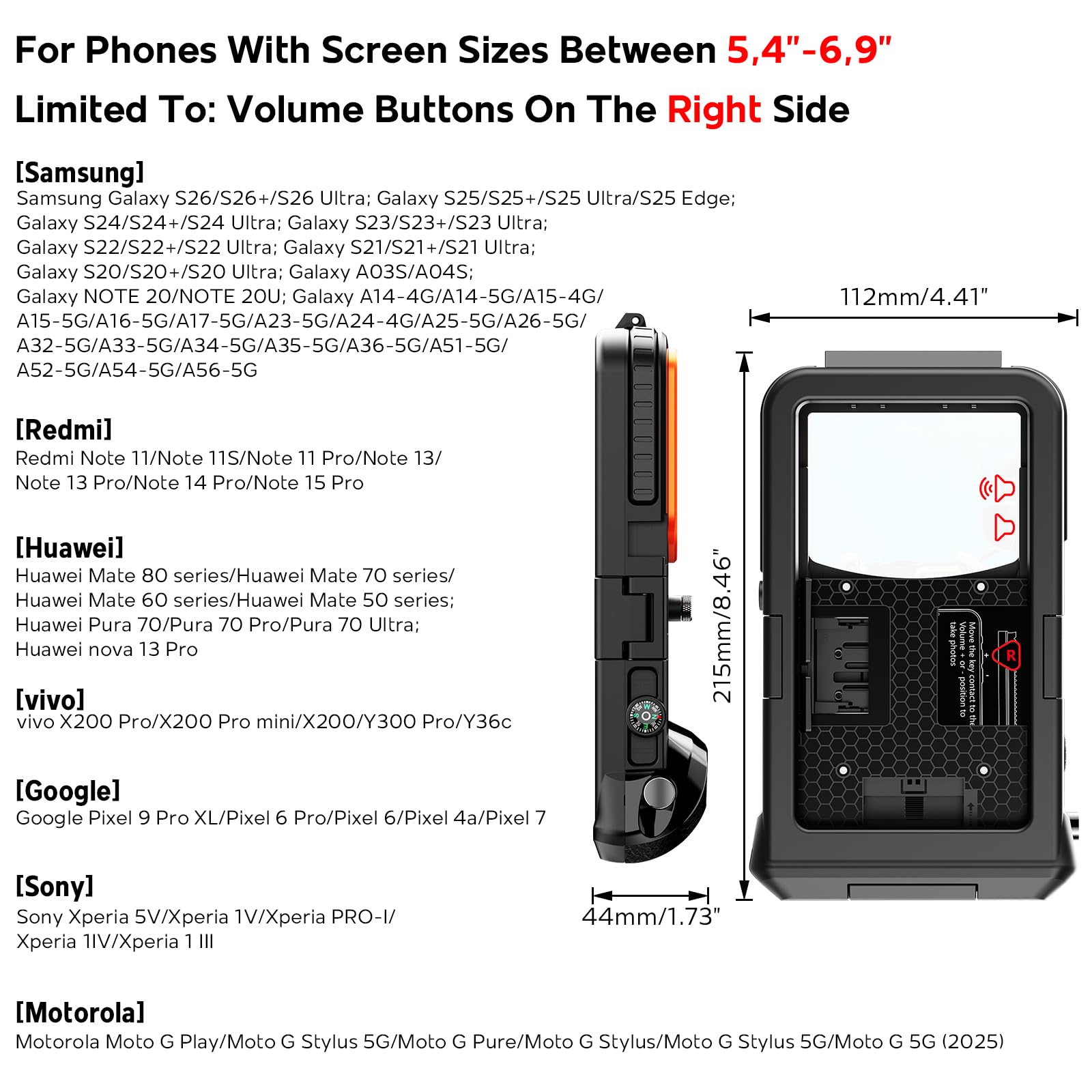 BDIG Unterwasser Handyhülle Kompatibel mit Samsung Galaxy S26/S25/S24/S23/S22/S21 [15m/50ft],Unterwasser-Handyhülle Für Samsung/Redmi/Für Huawei,IP68,Zum Tauchen Surfen, Fotos & Videos
