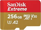 SanDisk 256Go Extreme microSDXC, carte micro sd + adaptateur SD, UHS-I, jusqu'à 190 Mo/s, micro SD carte pour votre smartphone, caméra d'action ou votre droner, RescuePro Deluxe, A2, Class 10, U3, V30 - 1