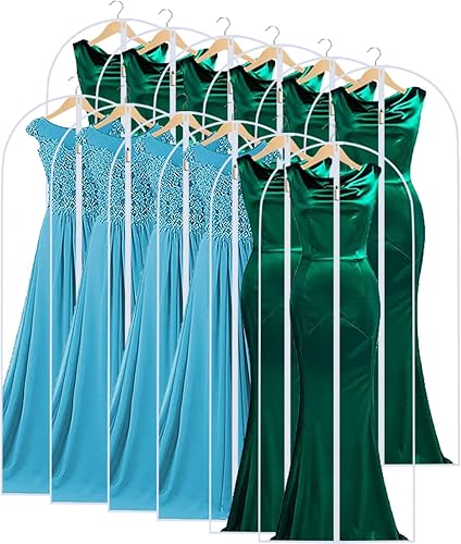 Miniatura 7 de Bolsas de ropa para colgar ropa de 24 x 48 pulgadas (juego de 6) fundas de traje para armario, bolsa de ropa, funda de traje para trajes, chaquetas,