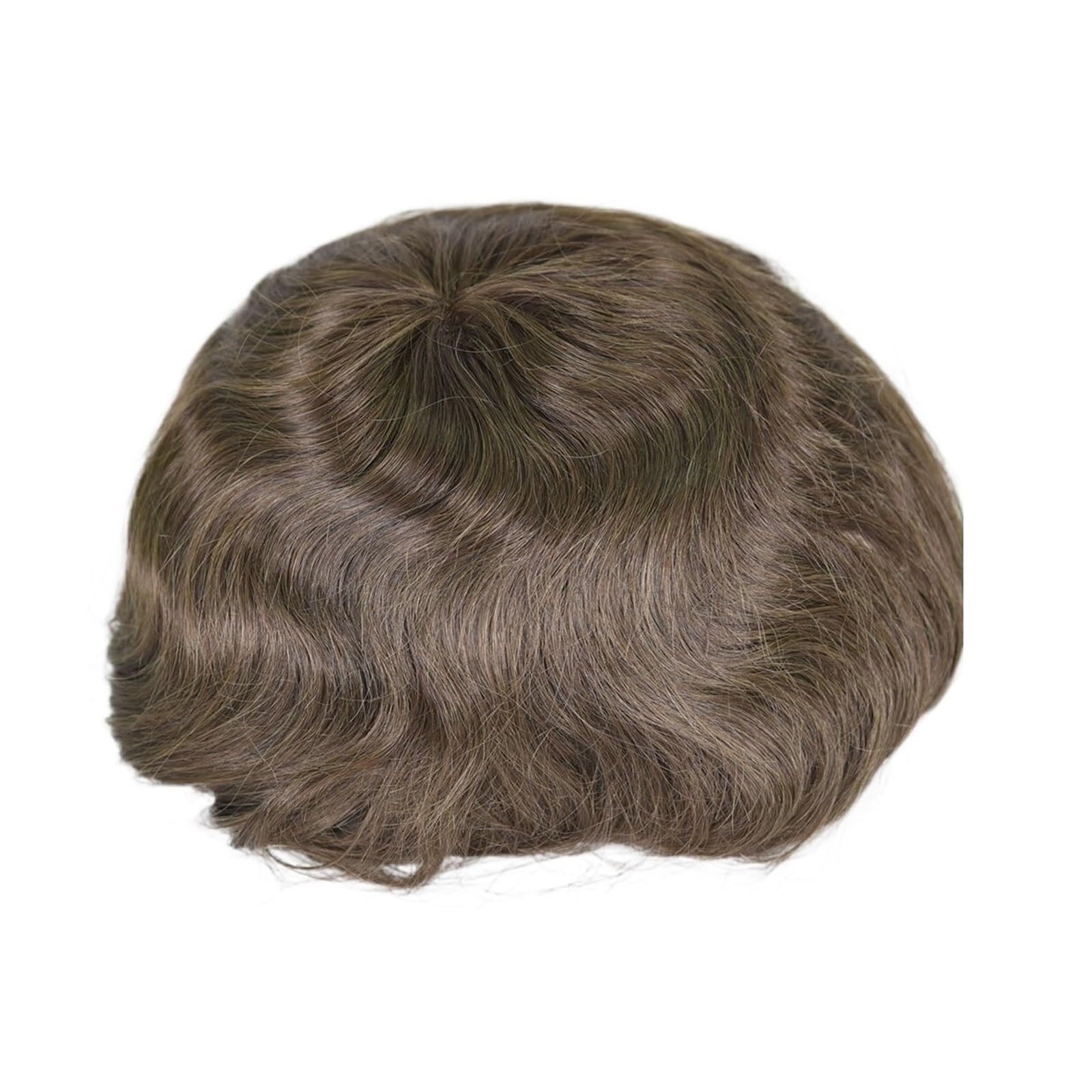 Tupé de pelo para hombres Sistema de peluca peluquín cabello humano for hombres con encaje francés y rayita PU pieza repuesto 7x9 pulgadas Sistema de cabello para hombres(4#)