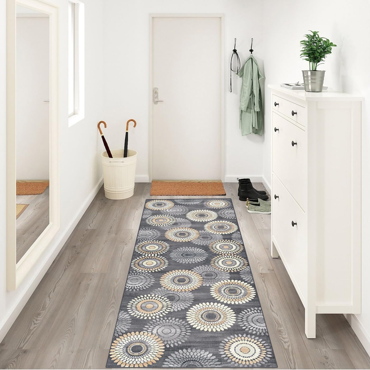 Runner Rug for Hallway 1'4"x3' Non Slip Area Rug Runner for Living Room Washable Vintage Doormat Runner Rugs Floor Carpet for Entryway Bedroom Doorway Indoor Office