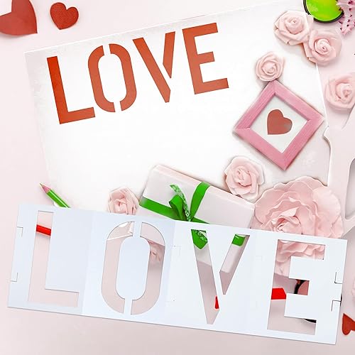 Miniatura 6 de Plantillas reutilizables de 12 pulgadas, kit de plantillas entrelazadas de plástico, plantillas de números de gran tamaño para madera, pared, papel,