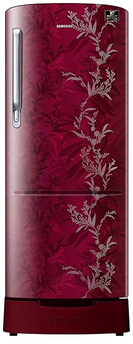Samsung 230 L 3 Star Inverter Direct-Cool Single Door Refrigerator (RR24T285Y6R/NL, Mystic Overlay Red)