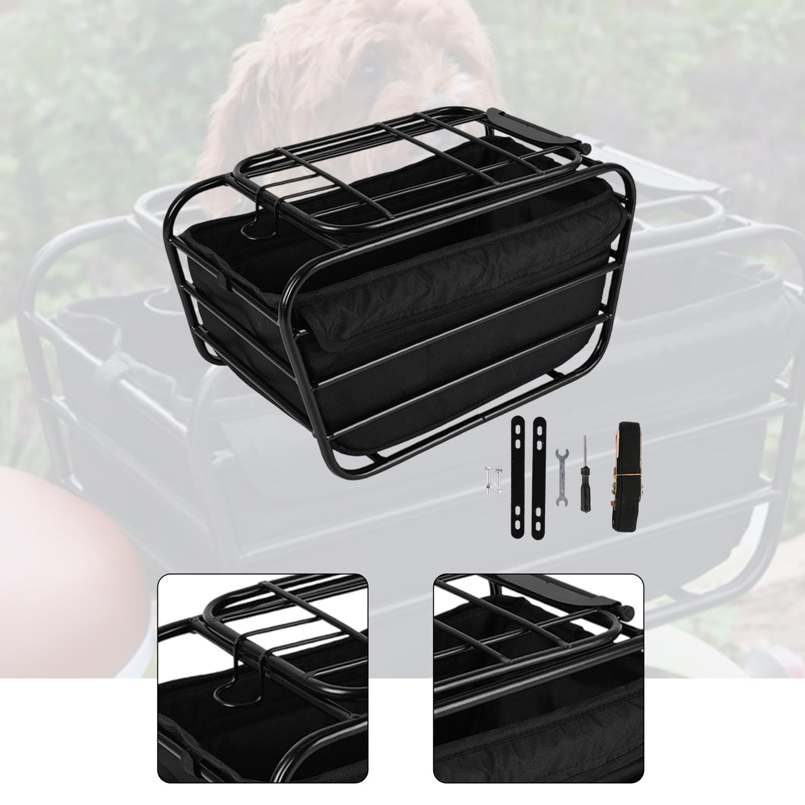 Homyl Panier de Vélo Arrière, Panier Vélo avec Doublure, Facile à Installer pour Vélo, Vélo électrique, pour Le Camping, Les et La Randonnée