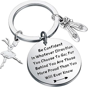 LQRI Ballerina Dancer Gift Ballet Girl Jewelry Ballet Shoes Dreams Keychain Dance Graduation Gift