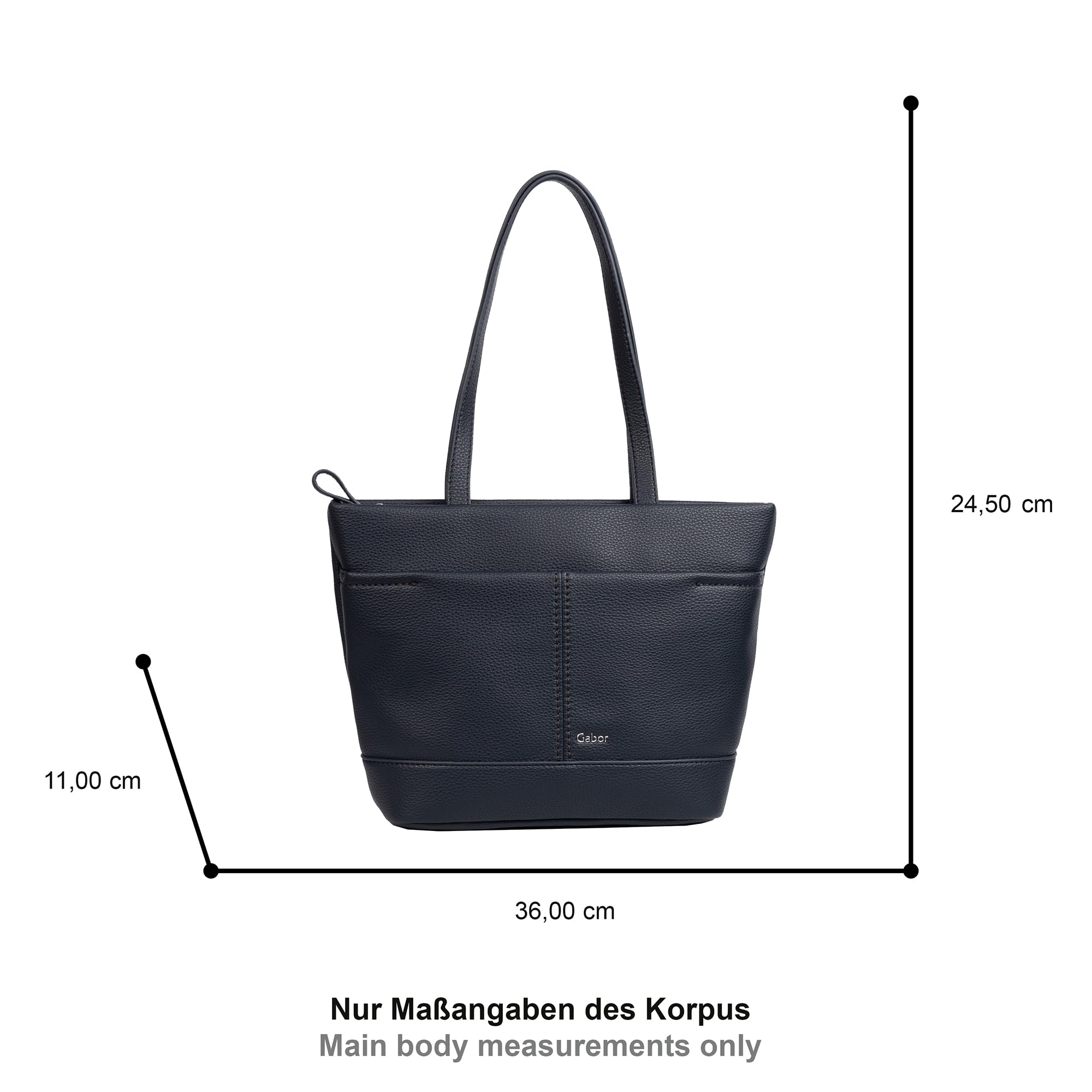Gabor Lenea Damen Shopper Umhängetasche Reißverschluss Mittelgroß Dunkelblau