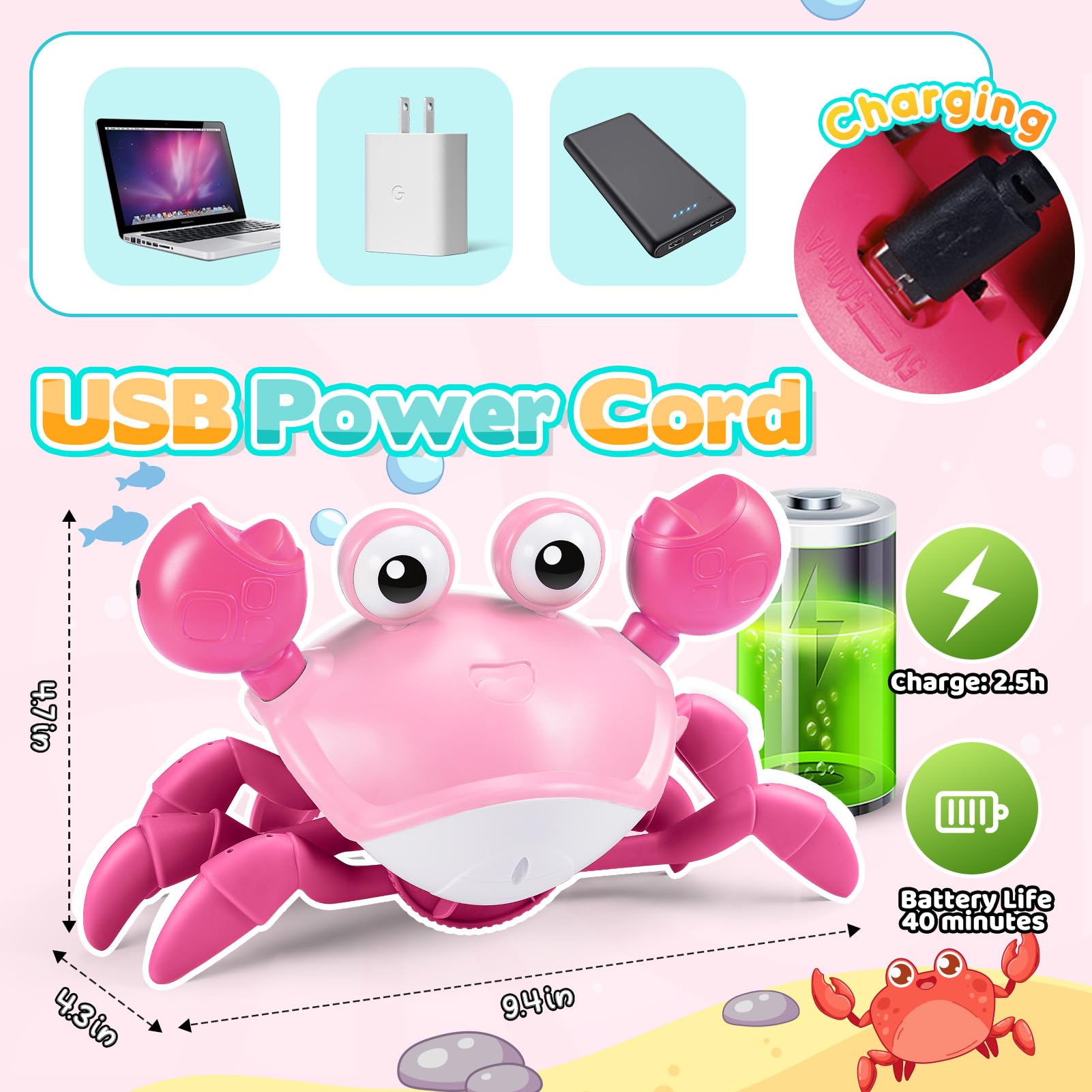 Crabe Marchant Jouet Pour Bébé - Sensoriel Éducatif Et Interactif