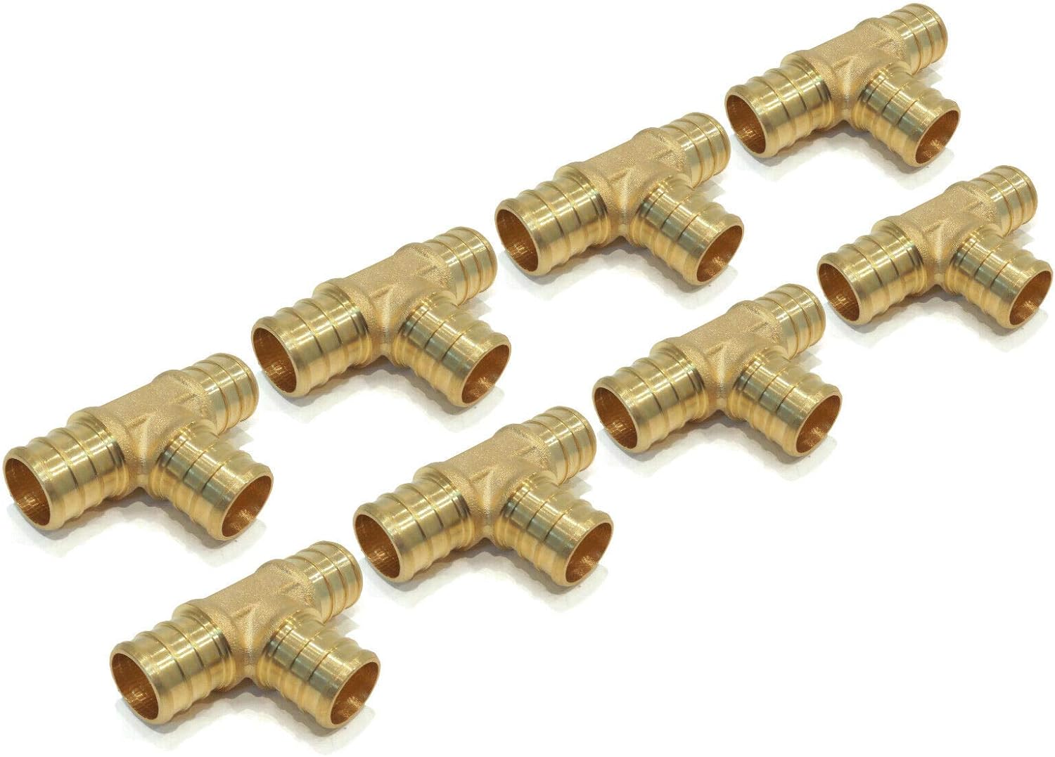 (8) New 3/4 x 3/4 x 3/4 PEX Brass TEES Fitting Waterline Connector by The ROP Shop