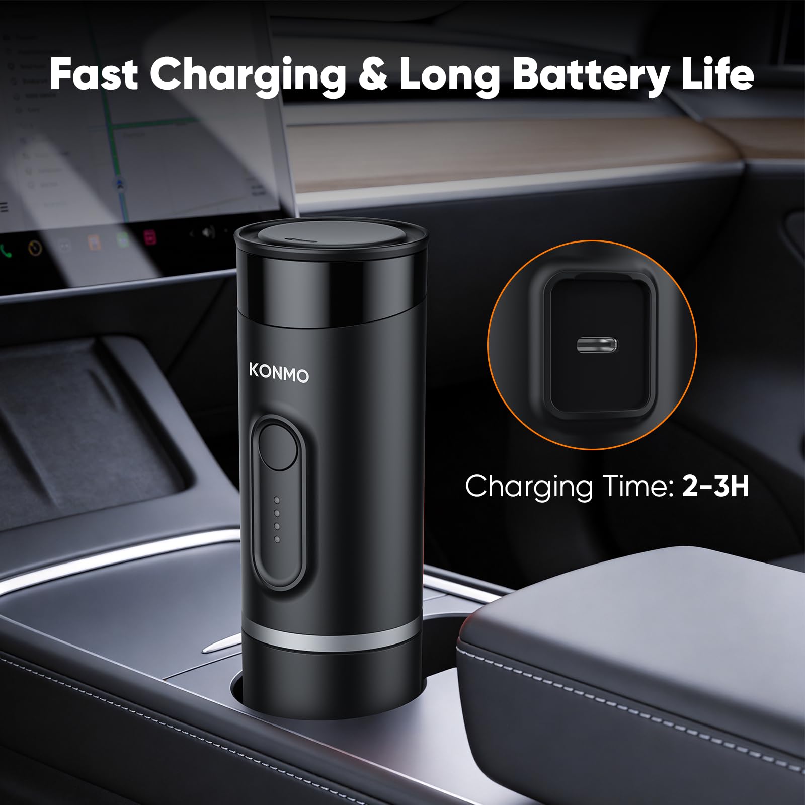 Máquina de café espresso portátil para viajes, mini cafetera funciona con cápsulas y café molido, recargable por USB-C para acampar al aire libre, coche, caravana, viajes de negocios