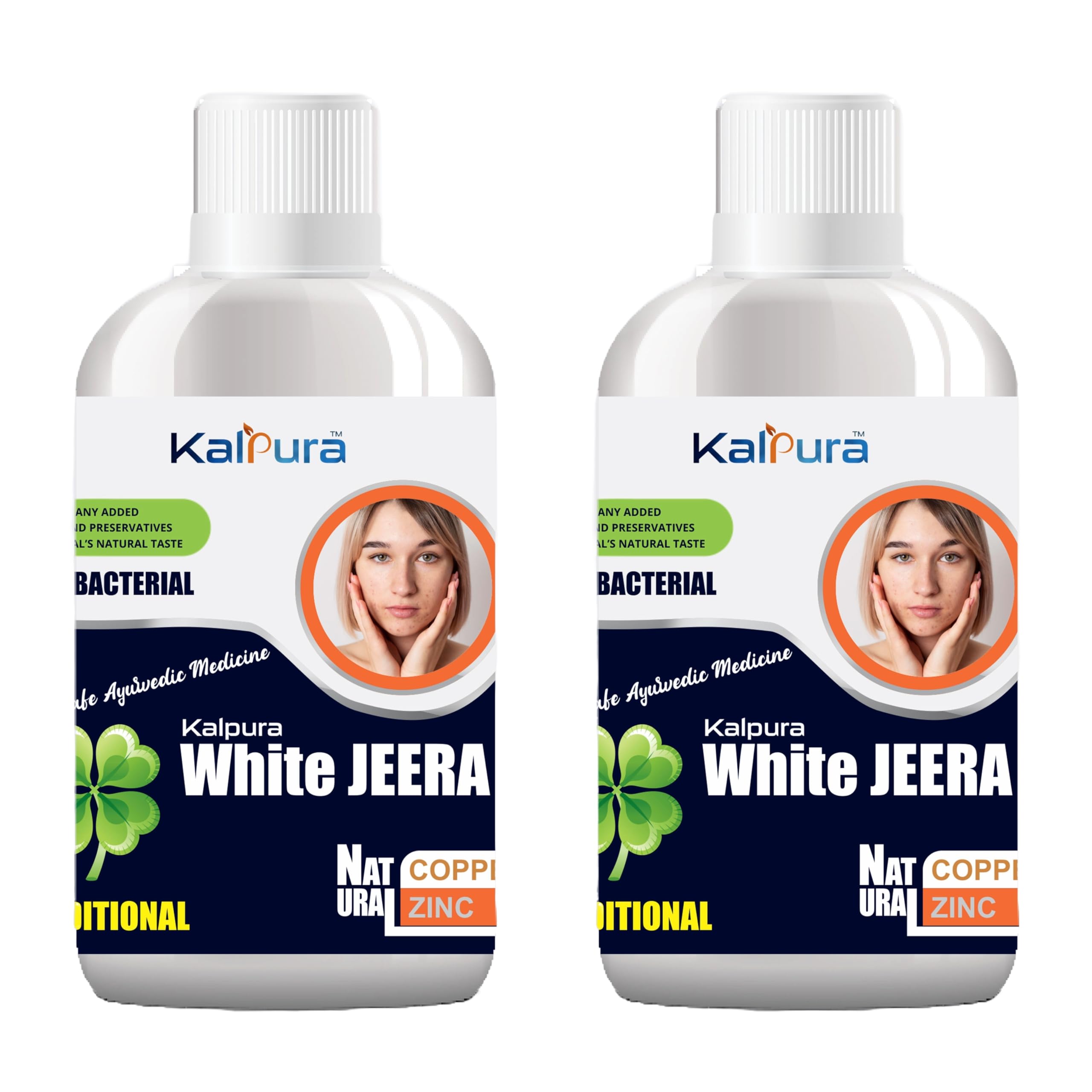 Kalpura White Jeera Ark – 100% Pure Distillate | Supports Digestion, Women's Wellness & Skin Health | No Artificial Colors or Chemicals | Natural Herbal Extract 1000 (Pack of 2 x 500ml Bottles)