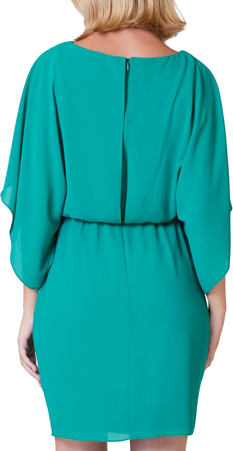 Jessica Howard Womens Blouson 3/4 Sleeve Waist Tie Dress - Image 2