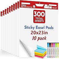 Vista 1 de Thickened Sticky Easel Pad, 20 x 23 Inches Large Chart Paper for Teachers, Self Stick Easel Paper for White Board, White Anchor Chart Paper, with