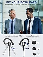 Vista 5 de Auriculares Bluetooth V5.1, Auriculares Inalámbricos con Caja de Carga y Visualización de Batería, Auriculares Bluetooth con Micrófono
