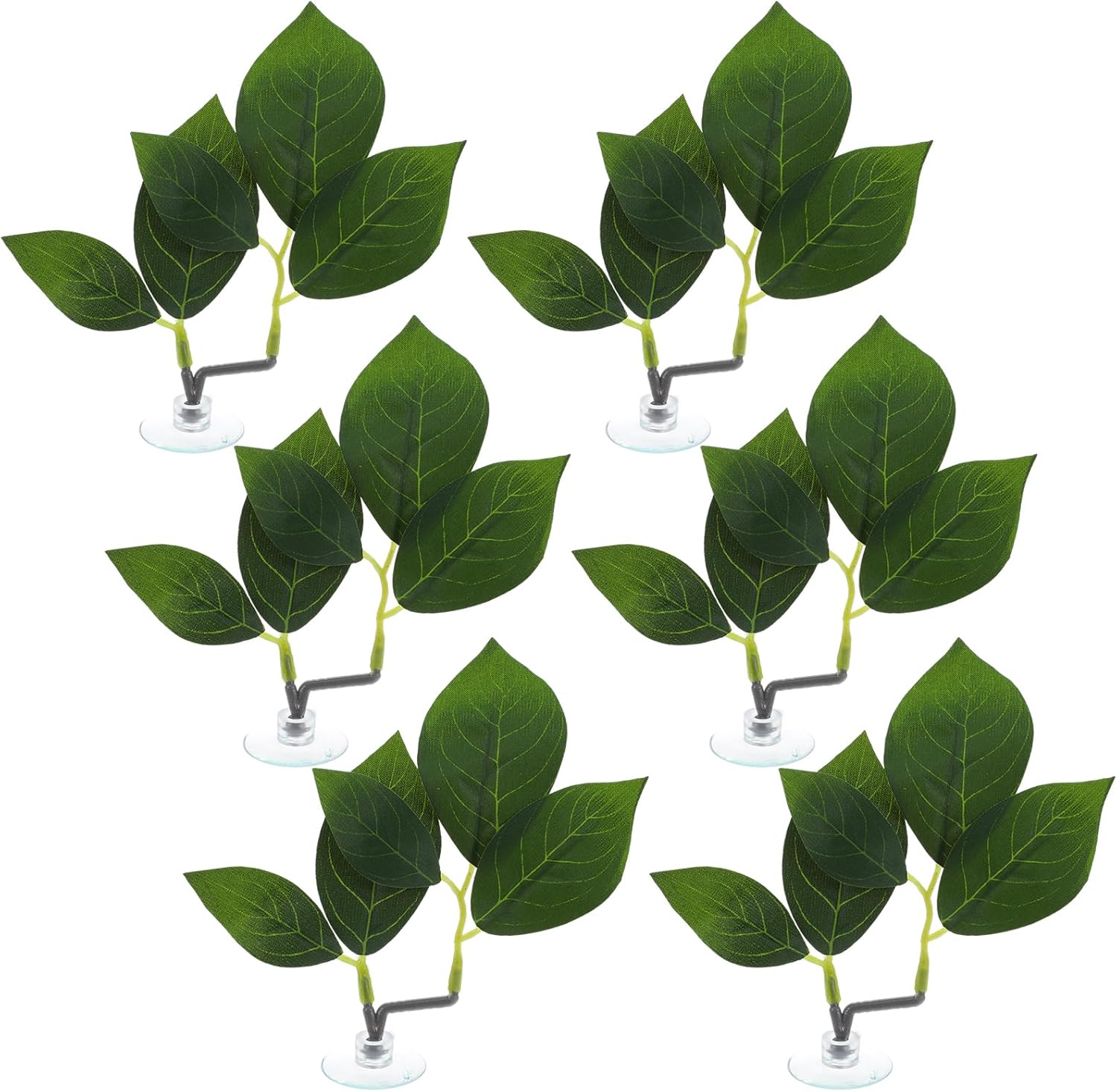 6 Pcs Fish Tank Accessories, Fish Leaf Pad Decor with Suction Cup Leaf Hammock Aquariums Plants Accessories for Simulating Natural Habitats Spawning Grounds Resting Bed