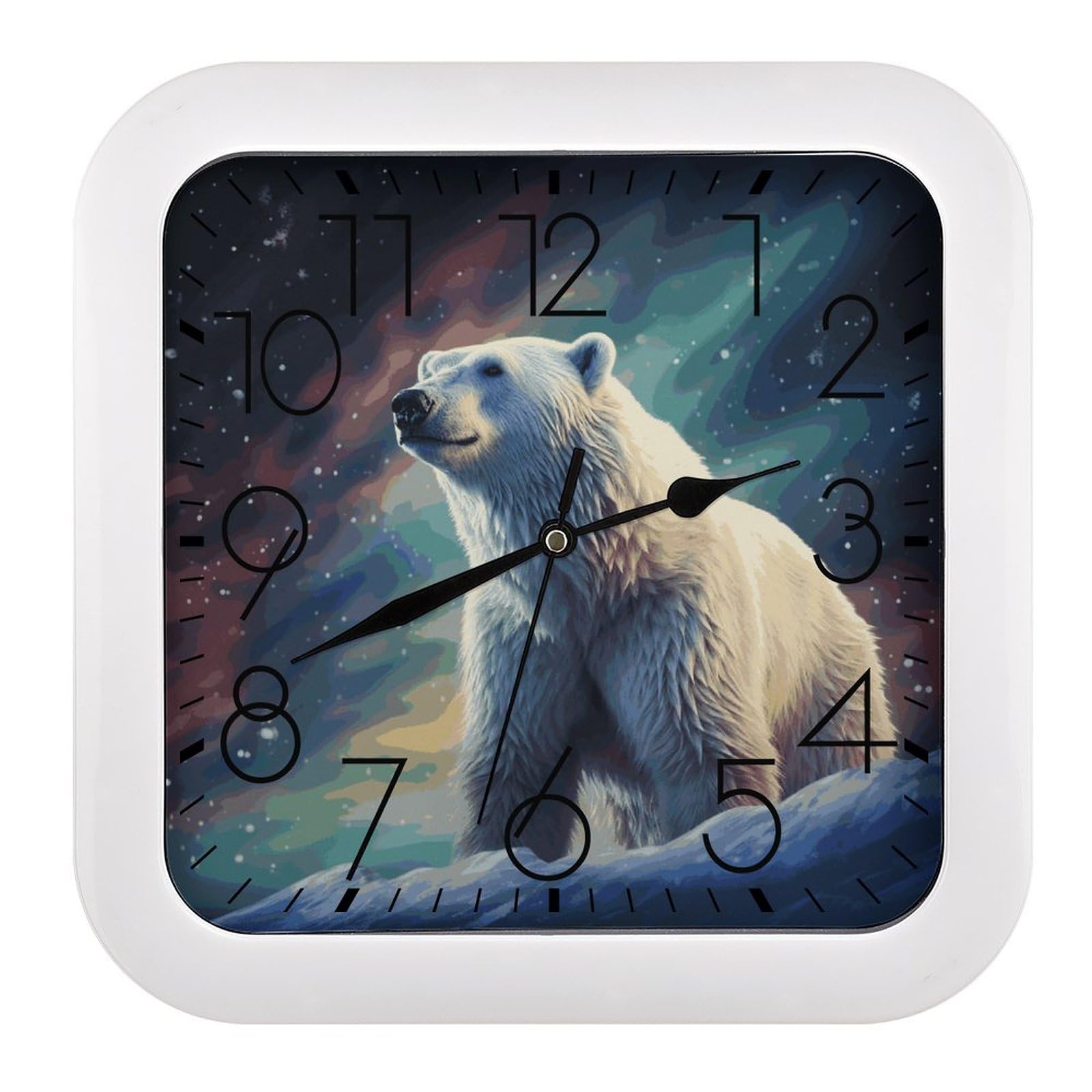 Horloge murale vintage carrée pour chambre à coucher silencieuse