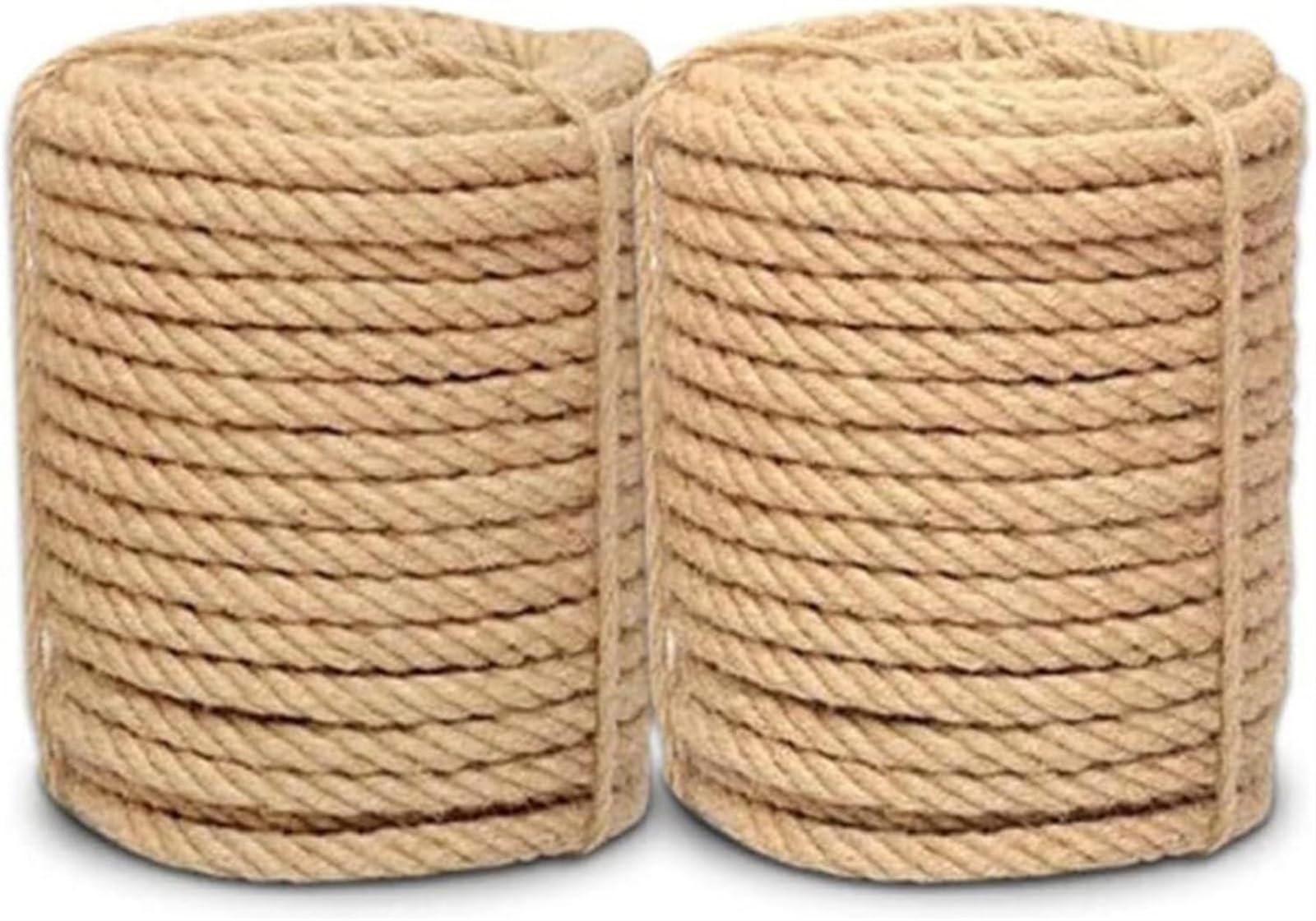Natürliches Juteseil, Juteschnur for Gartenzäune, Jutehanfseil, natürliche Juteschnur mit Spule for Bündeln von Bastelseilen im Garten(10MM)