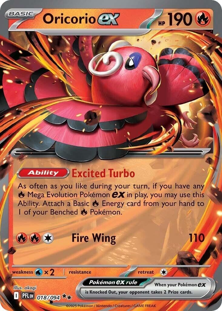 Pokomon - Oricorio ex 018/094 - Phantasmal Flames - Foil Single Card