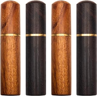 Needle Case Sewing Needle Holder Portable Wooden Embroidery Needle Case Needle Tube Keeper Container for Storage Tapestry Cross Stitch Leather Darning Needle, Toothpick, Pill, Bead (4 Packs)