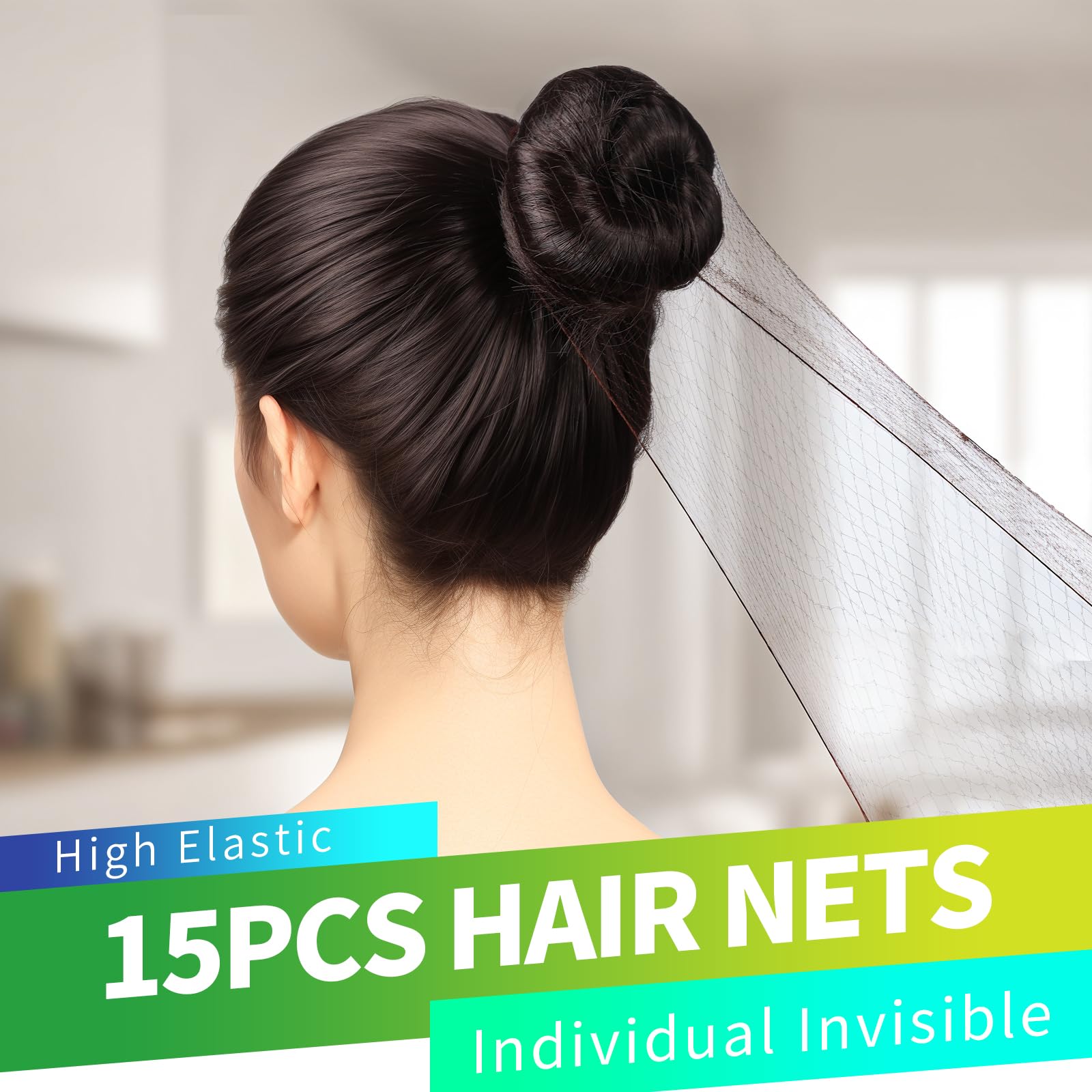 Kit de accesorios para el cabello de baile, material de danza de ballet, redes para el pelo para moños, horquillas marrones, lazos elásticos transparentes para el cabello, para competición de 3
