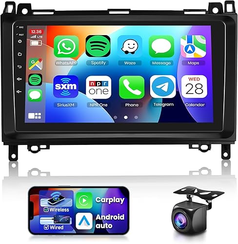 Miniatura 1 de Estéreo de coche Android 2+32G para Mercedes-Benz B200 2008-2011 compatible con Carplay inalámbrico con pantalla táctil de 9 pulgadas, Android Auto