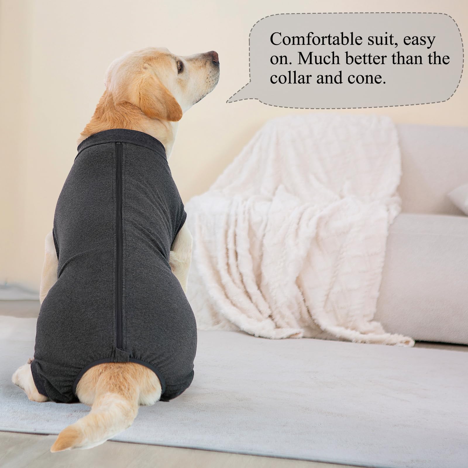 Traje Recuperacion Perro con Zip Faja Quirúrgica Caninos Camiseta Perro Postoperatorio Femenino Macho Body Quirurgico Caninos Traje para Perros Recuperación Ropa Perros Chaleco Operacion