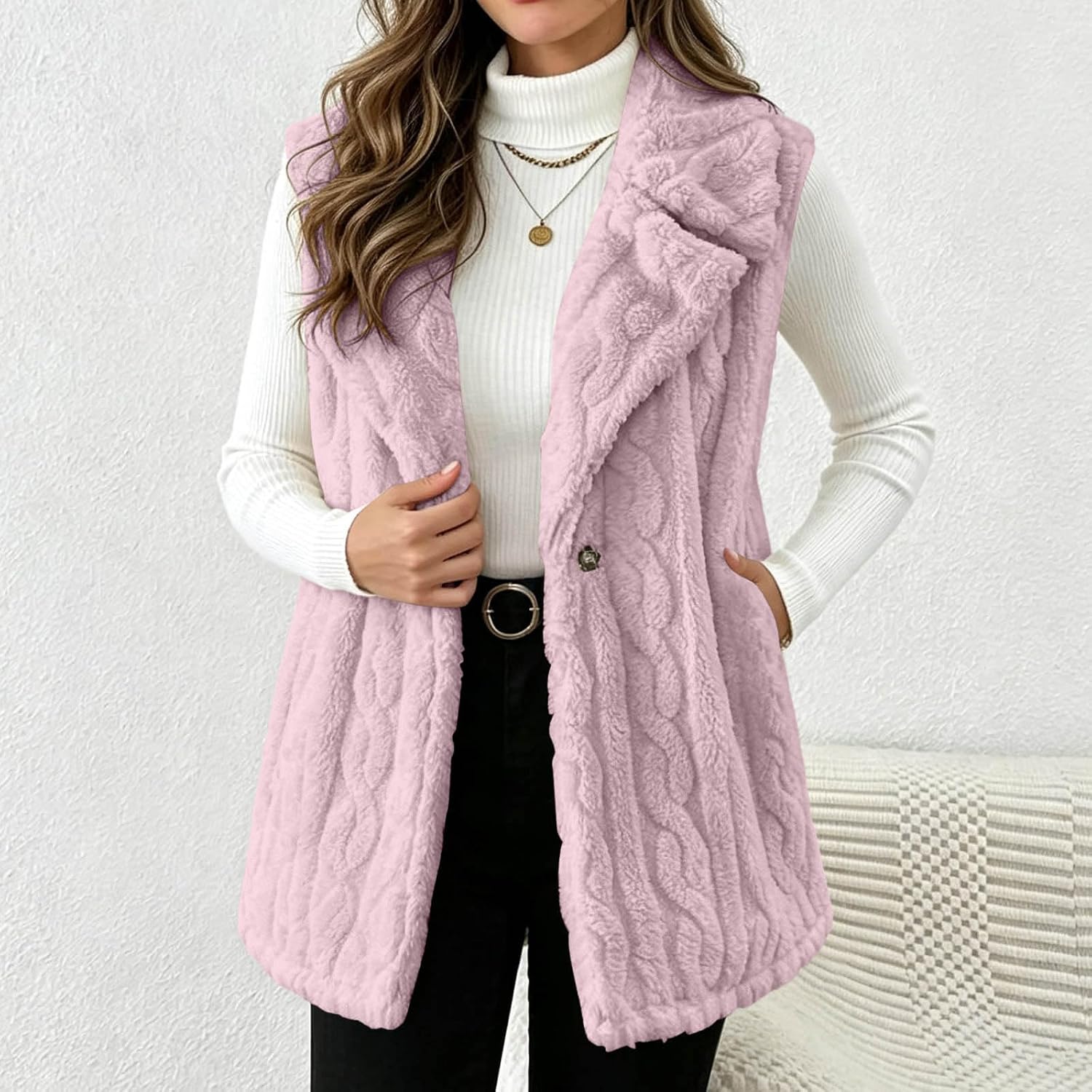 Women's Zip Up Fuzzy Fleece Vest Warm Plush Sleeveless Outerwear | Women Jacket Fall Fuzzy Vest Concert Outfits Blue Warm For Plaid Checkered Fleece Orange Plus Size Vests Long Black Light