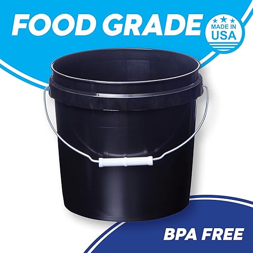 Miniatura 3 de Consolidated Plastics Cubos de grado alimenticio de 2 galones y tapas de sellado gamma almacenamiento de contenedores sin BPA cubos de polietileno