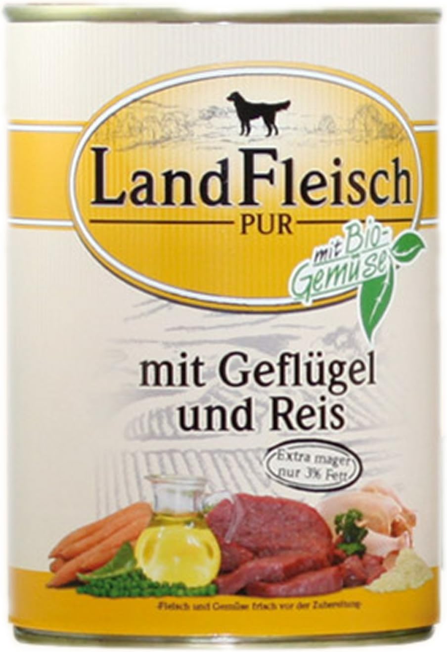 Landfleisch Dog Pur Rinderherzen & Reis 400 g (Menge: 12 je Bestelleinheit)